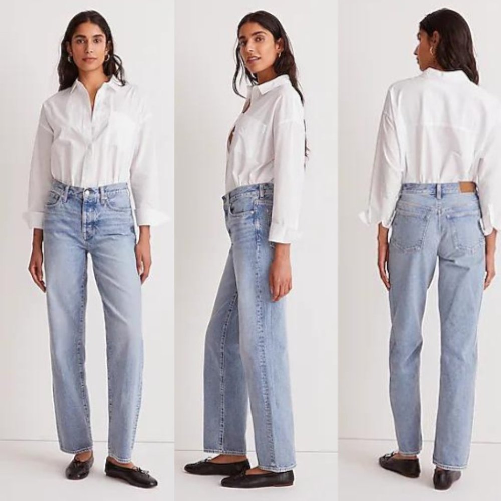 Madewell Low-Strung Straight-Leg Jeans in Olvera Wash Size 24 NWT - reposh!